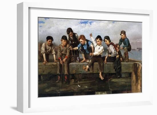 Boys Fishing, 1880-John George Brown-Framed Giclee Print