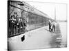 Boys Fishing across a Canal Towpath, London, C1905-null-Stretched Canvas