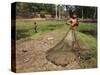 Boys Fishing Around the Temples of Angkor, Cambodia, Indochina, Southeast Asia-Andrew Mcconnell-Stretched Canvas