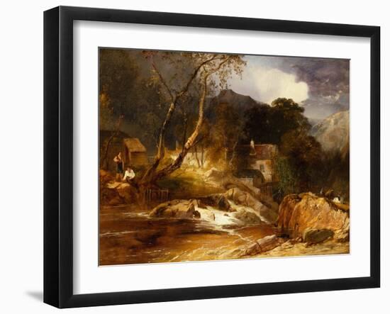 Boys Fishing by a Watermill, 1849-James Baker Pyne-Framed Giclee Print