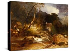 Boys Fishing by a Watermill, 1849-James Baker Pyne-Stretched Canvas