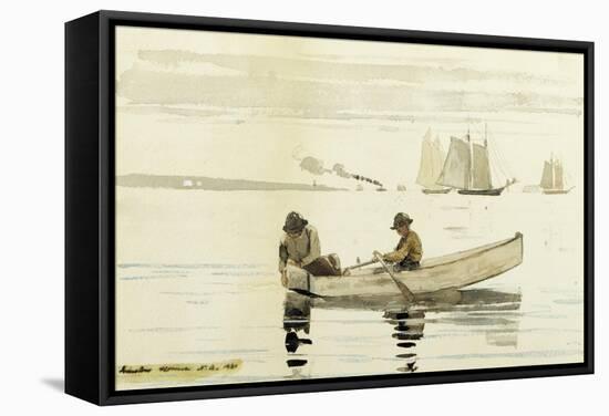 Boys Fishing, Gloucester Harbor, 1880-Winslow Homer-Framed Stretched Canvas