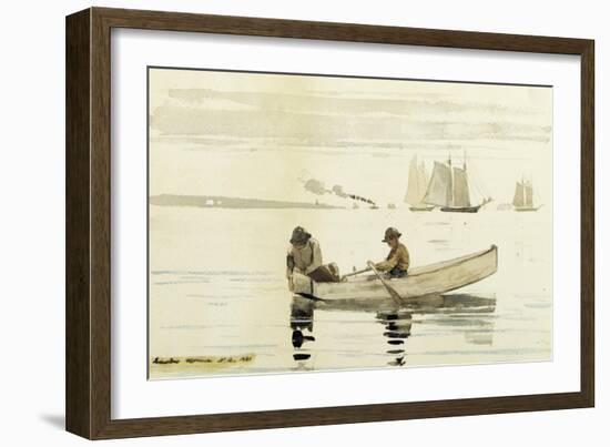 Boys Fishing, Gloucester Harbor, 1880-Winslow Homer-Framed Giclee Print