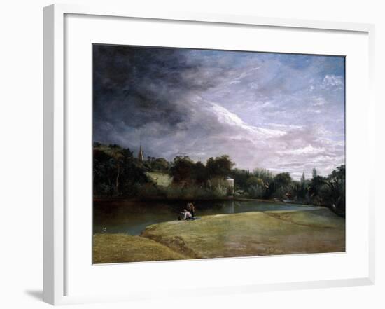 Boys Fishing in a Reservoir Near Hampstead-Thomas Christopher Hofland-Framed Giclee Print