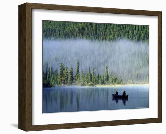 Boys Fishing on Waterfowl Lake, Banff National Park, Alberta, Canada-Janis Miglavs-Framed Photographic Print