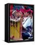 Boys' Gamelan Orchestra and Barong Dancers, Bali, Indonesia-Merrill Images-Framed Stretched Canvas