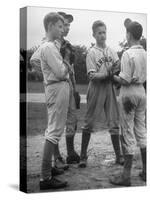 Boys Having a Discussion Before Playing Baseball-Nina Leen-Stretched Canvas