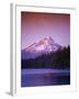 Boys in Canoe on Lost Lake with Mt Hood in the Distance, Mt Hood National Forest, Oregon, USA-Janis Miglavs-Framed Premium Photographic Print