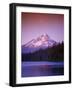 Boys in Canoe on Lost Lake with Mt Hood in the Distance, Mt Hood National Forest, Oregon, USA-Janis Miglavs-Framed Photographic Print