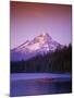 Boys in Canoe on Lost Lake with Mt Hood in the Distance, Mt Hood National Forest, Oregon, USA-Janis Miglavs-Mounted Photographic Print