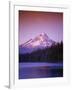 Boys in Canoe on Lost Lake with Mt Hood in the Distance, Mt Hood National Forest, Oregon, USA-Janis Miglavs-Framed Photographic Print