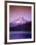 Boys in Canoe on Lost Lake with Mt Hood in the Distance, Mt Hood National Forest, Oregon, USA-Janis Miglavs-Framed Photographic Print