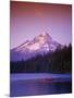 Boys in Canoe on Lost Lake with Mt Hood in the Distance, Mt Hood National Forest, Oregon, USA-Janis Miglavs-Mounted Photographic Print