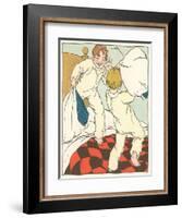 Boys in Pillow Fight-null-Framed Art Print