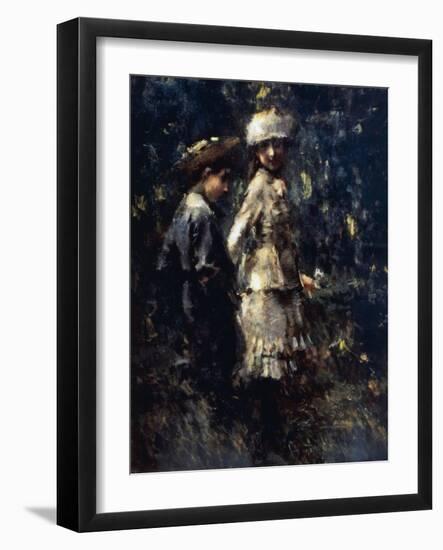 Boys in the Garden, Circa 1879-Luigi Conconi-Framed Giclee Print