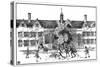 Boys in Tudor Times Playing Football at Berkhamsted Grammar School, Hertfordshire-null-Stretched Canvas