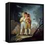 Boys Inflating a Bladder, 1777-1778,-Francisco de Goya y Lucientes-Framed Stretched Canvas