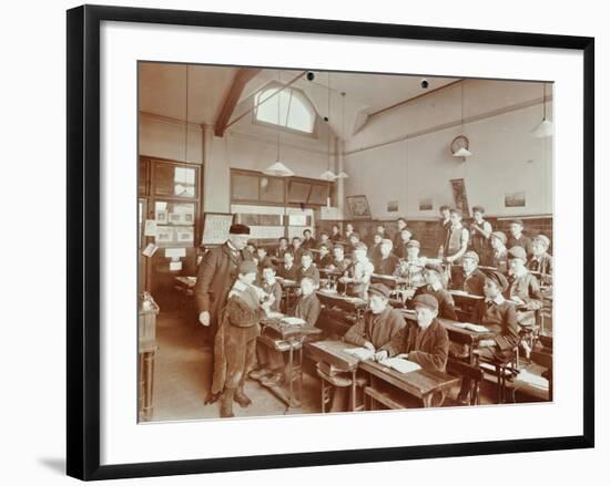 Boys Laying the Phylacteries, Jews Free School, Stepney, London, 1908-null-Framed Photographic Print