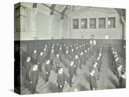 Boys Lined Up in the Assembly Hall, Beaufoy Institute, London, 1911-null-Stretched Canvas