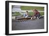 Boys Looking into Grate-William P. Gottlieb-Framed Photographic Print