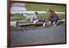 Boys Looking into Grate-William P. Gottlieb-Framed Photographic Print