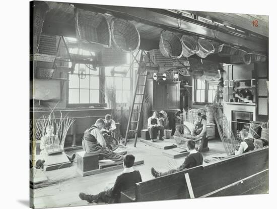 Boys Making Baskets at Linden Lodge Residential School, London, 1908-null-Stretched Canvas