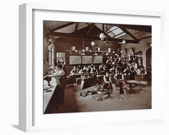 Boys Making Shoes at the Anerley Residential School for Elder Deaf Boys, Penge, 1908-null-Framed Photographic Print