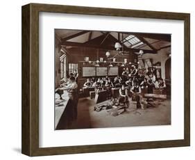 Boys Making Shoes at the Anerley Residential School for Elder Deaf Boys, Penge, 1908-null-Framed Photographic Print