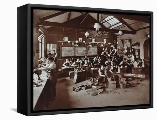 Boys Making Shoes at the Anerley Residential School for Elder Deaf Boys, Penge, 1908-null-Framed Stretched Canvas