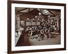 Boys Making Shoes at the Anerley Residential School for Elder Deaf Boys, Penge, 1908-null-Framed Photographic Print