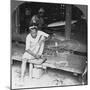 Boys Making the Native Umbrella, Burma, 1908-null-Mounted Photographic Print