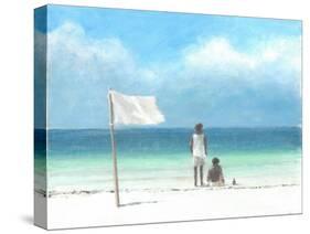 Boys on Beach, Kenya-Lincoln Seligman-Stretched Canvas