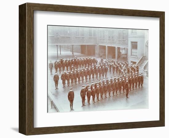 Boys on Parade at the Boys Home Industrial School, London, 1900-null-Framed Photographic Print