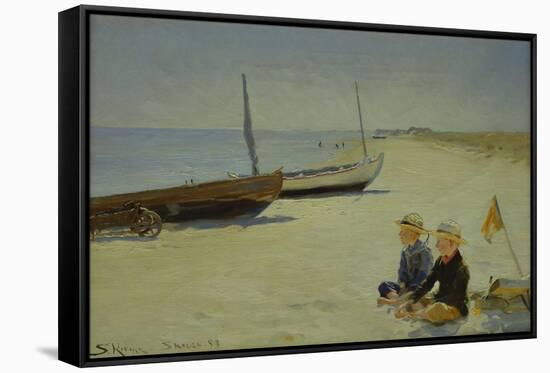 Boys on the Beach at Skagen-Peder Severin Kröyer-Framed Stretched Canvas