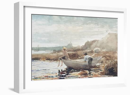 Boys on the Beach-Winslow Homer-Framed Giclee Print