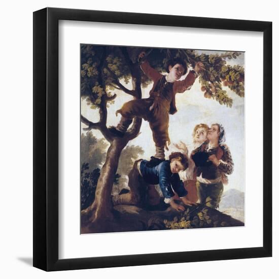 Boys Picking Fruit-Francisco de Goya-Framed Art Print