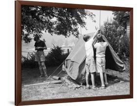 Boys Pitching a Tent-Philip Gendreau-Framed Photographic Print