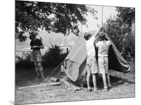 Boys Pitching a Tent-Philip Gendreau-Mounted Photographic Print