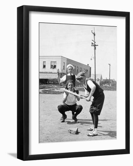 Boys Play Baseball in a Sandlot, Ca. 1923-null-Framed Photographic Print