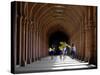 Boys Play Soccer Through an Arched Hallway at the Allahabad University Campus-null-Stretched Canvas