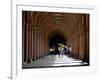 Boys Play Soccer Through an Arched Hallway at the Allahabad University Campus-null-Framed Photographic Print