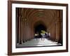 Boys Play Soccer Through an Arched Hallway at the Allahabad University Campus-null-Framed Photographic Print