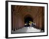 Boys Play Soccer Through an Arched Hallway at the Allahabad University Campus-null-Framed Photographic Print