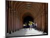 Boys Play Soccer Through an Arched Hallway at the Allahabad University Campus-null-Mounted Photographic Print