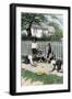 Boys Playing a Game of Marbles in a Small Town, Early 1900s-null-Framed Premium Giclee Print