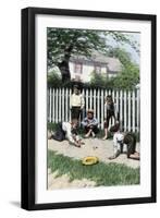 Boys Playing a Game of Marbles in a Small Town, Early 1900s-null-Framed Giclee Print