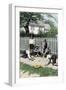 Boys Playing a Game of Marbles in a Small Town, Early 1900s-null-Framed Giclee Print