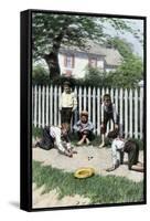 Boys Playing a Game of Marbles in a Small Town, Early 1900s-null-Framed Stretched Canvas