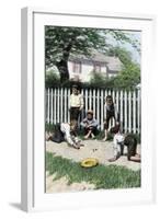 Boys Playing a Game of Marbles in a Small Town, Early 1900s-null-Framed Giclee Print