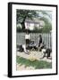 Boys Playing a Game of Marbles in a Small Town, Early 1900s-null-Framed Giclee Print